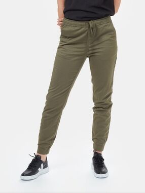 Women's Olive Green Tentree Pacific Jogger Pants with Drawstring Waist